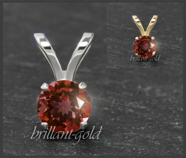Anhänger 585 Gold Granat rot, 4,5,6,7mm